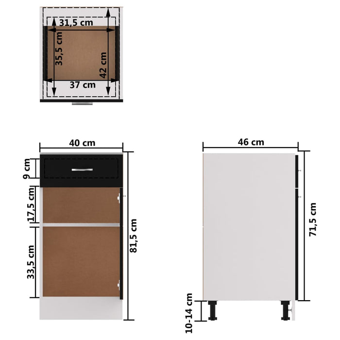 Medina 8-delige Keukenkastenset spaanplaat zwart