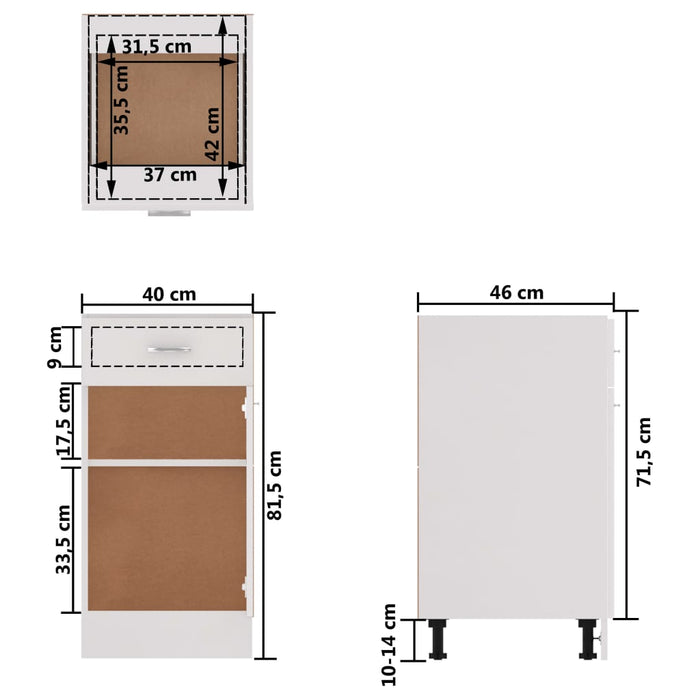 Medina 8-delige Keukenkastenset spaanplaat hoogglans wit