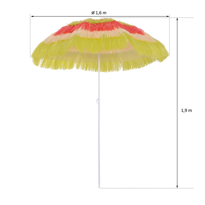 Medina Mora Parasol - Feestparaplu - Hawaï - Zonwering - Schaduw - Geel - Rood - 160 cm