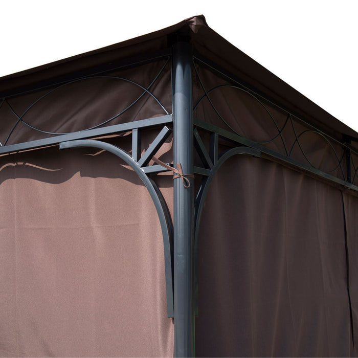 Medina Livonia Paviljoen - Partytent - Luxe - Zijwanden - Waterafstotend - 3x3 m - Staal - Polyester - Bruin