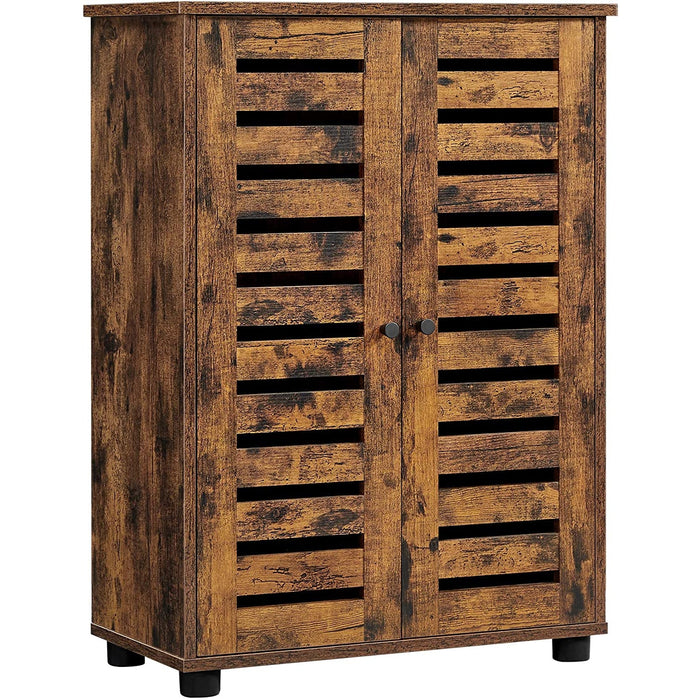 Nancy's Trotwood Dressoir - Badkamerkast - Opbergkast - Verstelbare Planken - Bewerkt Hout - Bruin - 60 x 30 x 82 cm