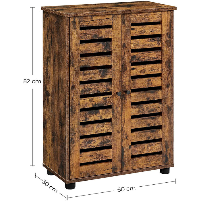 Nancy's Trotwood Dressoir - Badkamerkast - Opbergkast - Verstelbare Planken - Bewerkt Hout - Bruin - 60 x 30 x 82 cm