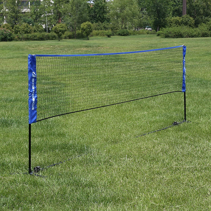 Nancy's Fullarton Badmintonnet - Tennisnet - Hoogte Verstelbaar - Ijzer Frame  - Transporttas - Blauw - Zwart - Geel