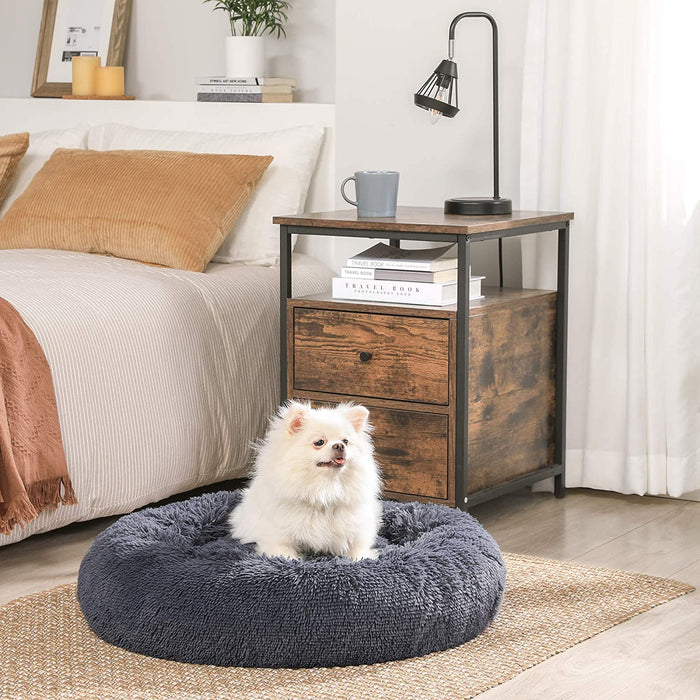 Nancy's Busby Dierenbed - Hondenmand - Kattenmand - Zacht Pluche - Donkergrijs - 50 x 20 cm