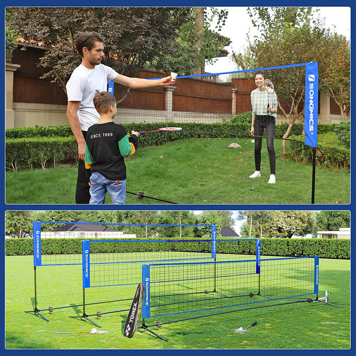 Nancy's Fullarton Badmintonnet - Tennisnet - Hoogte Verstelbaar - Ijzer Frame  - Transporttas - Blauw - Zwart - Geel