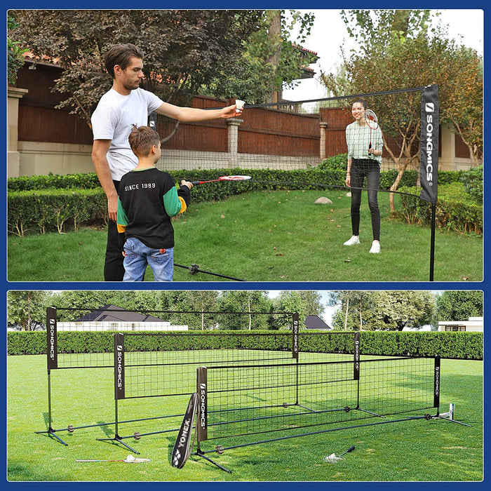 Nancy's Fullarton Badmintonnet - Tennisnet - Hoogte Verstelbaar - Ijzer Frame  - Transporttas - Blauw - Zwart - Geel