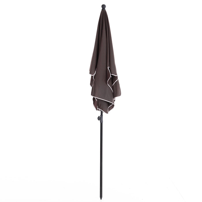 Medina Mandeville Parasol - Zonwering - Tuinparaplu - Balkonparasol - Wit/Bruin - 3 Kleuren - Opvouwbaar -  200 x 125 x 235 cm