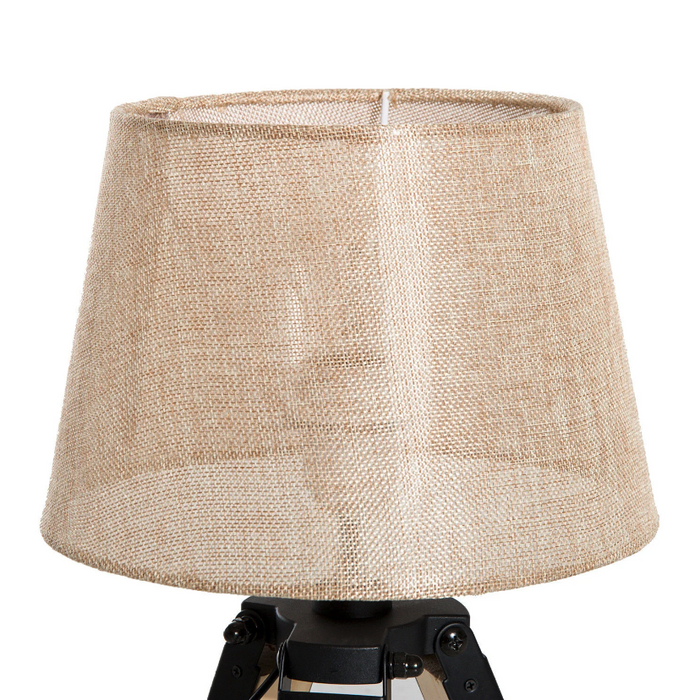 Medina Lakeville Tafellamp - Verlicht - Tafelverlichting - Driepoot - E27 - Linnen - Grenen - Beige/Grijs - Statief - 40W - 24 x 24 x 45 cm