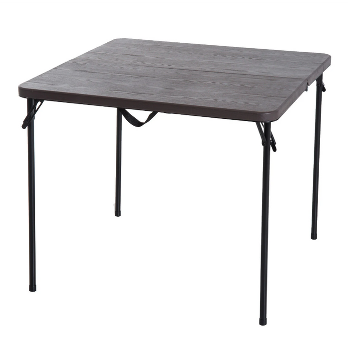 Medina Dublin Klaptafel - Campingtafel - Eettafel - Picknicktafel - Opklapbaar - Metaal - Koffiebruin - 86 x 86 cm