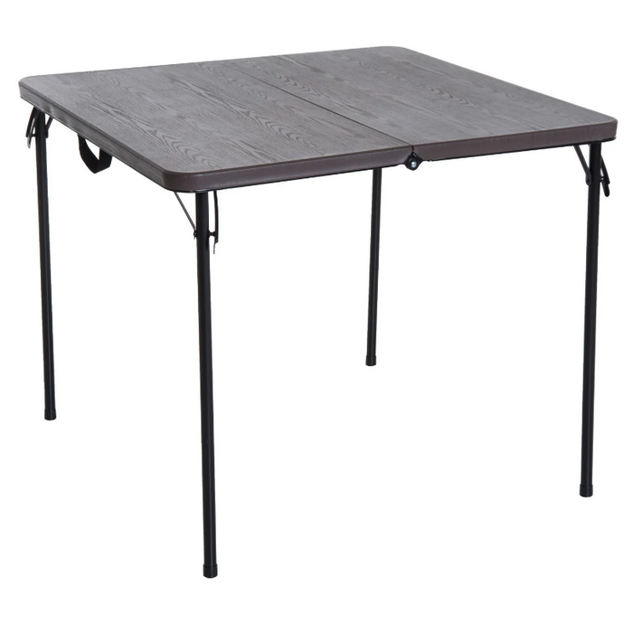 Medina Dublin Klaptafel - Campingtafel - Eettafel - Picknicktafel - Opklapbaar - Metaal - Koffiebruin - 86 x 86 cm