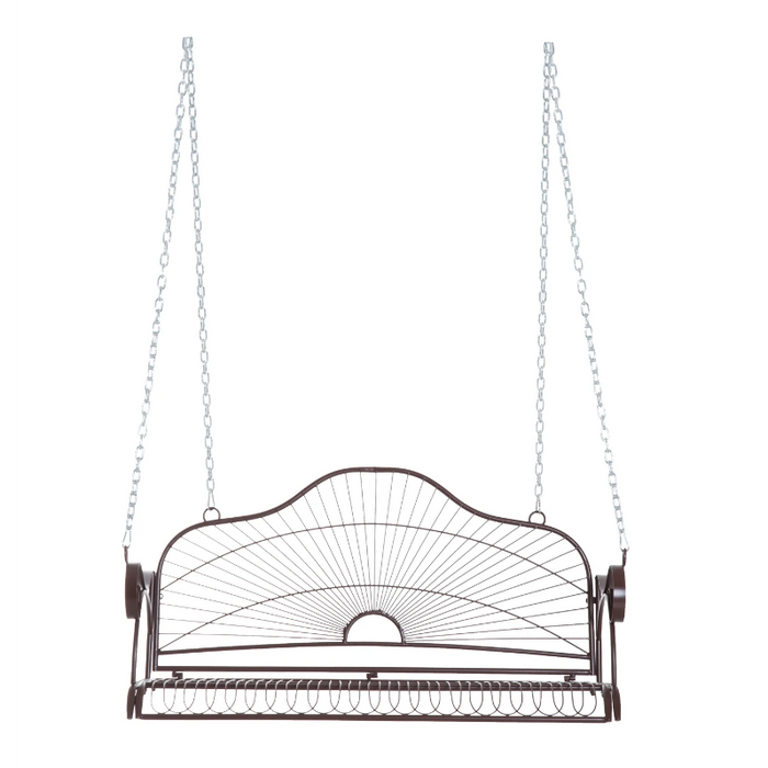 Medina Dundalk Hangbank - Tuinbank - Schommelbank - Tuinschommel - Kettingen - Metaal - Bruin - 122 x 58 x 57 cm