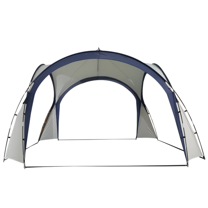 Medina Gladstone Partytent - Tuinpaviljoen - Weerbestendig - Glasvezelstang - Polyester - Crème - Wit - Blauw - 3.5 x 3.5 x 2.3 m