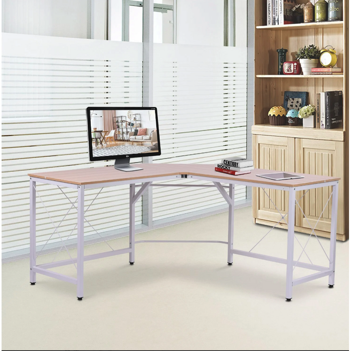 Medina Maywood Hoekbureau - Computertafel - Kantoortafel - Metaal - MDF - Zwart - L-Vorm -  L150 x B150 x H76 cm