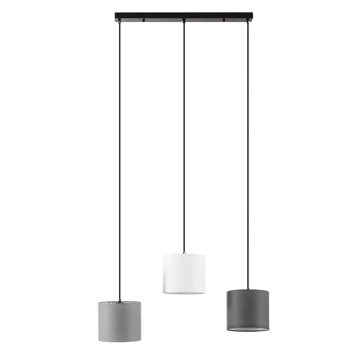 Medina Lone Tree Hanglamp - Plafondlamp - 3 Kettingen - 3x E14 - Zwart - Wit - Grijs - 74 x 18 x 135 cm