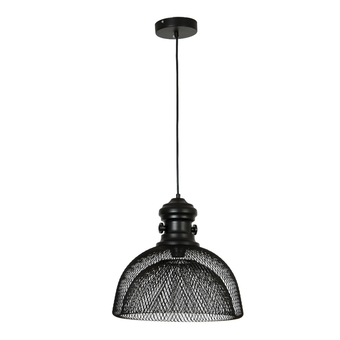 Medina Dunmore Hanglamp - Plafondlamp - Industrieel - Lampenkap - Modern - Zwart - 36 x 36 x 148 cm