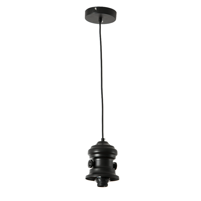 Medina Dunmore Hanglamp - Plafondlamp - Industrieel - Lampenkap - Modern - Zwart - 36 x 36 x 148 cm