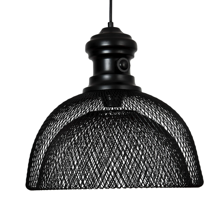 Medina Dunmore Hanglamp - Plafondlamp - Industrieel - Lampenkap - Modern - Zwart - 36 x 36 x 148 cm