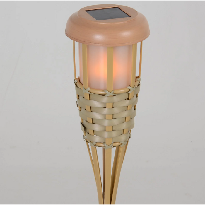 Medina Dunwoody Tuinlamp - Set Van 2 - Solar Fakkel - Zonne-Energie - Tuinfakkel - 36 LEDS - Waterdicht - ABS - Beige