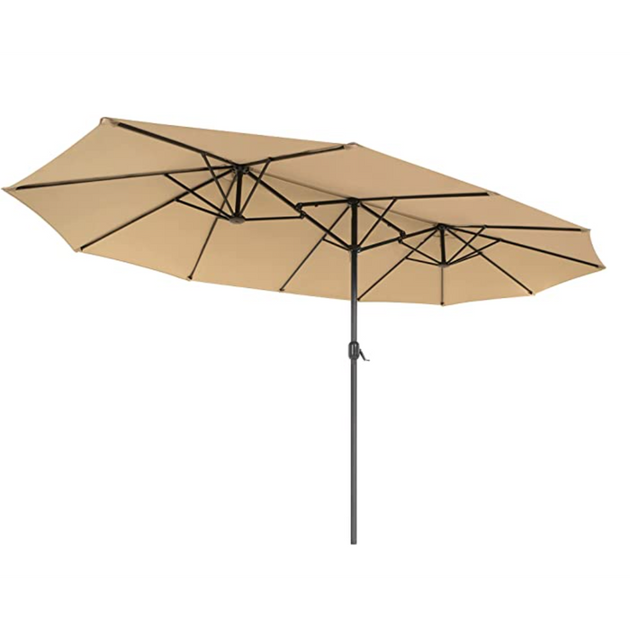 Nancy's Brentha Parasol - UV-Bescherming - Dubbel - Zwendel - Taupe - 460 x 270 cm