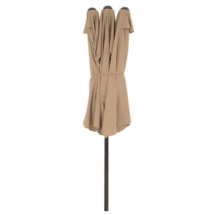 Nancy's Brentha Parasol - UV-Bescherming - Dubbel - Zwendel - Taupe - 460 x 270 cm