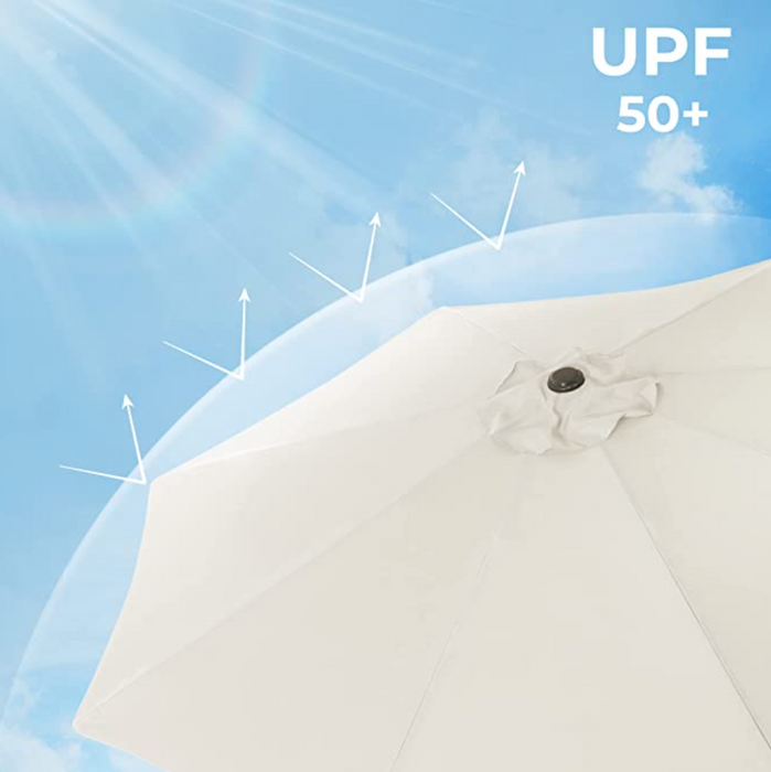 Nancy's Forestview Parasol - Hangparasol - UPF 50+ - Draaibaar - Verstelbaar - 3m Diameter - Grijs/Wit