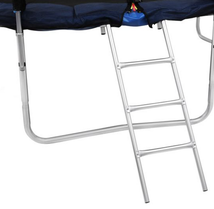 Nancy's Chaver Trampoline - Tuintrampoline - Veiligheidsnet - Ladder - Stangen - Veiligheidshoes - Zwart - Blauw - Staal - 366 cm