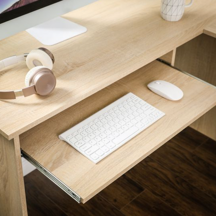 Nancy's Clifton Bureau - Computertafel - L-Vormig - Hoekbureau - Eiken - Bewerkt Hout - 140 x 120 x 75 cm