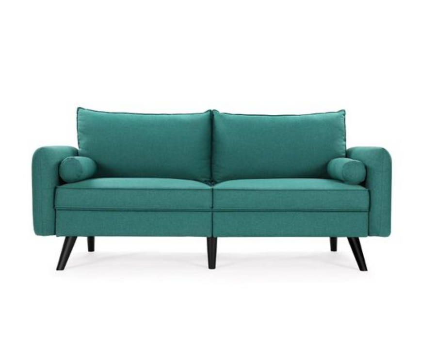 Nancy's Cloudslee Bank - Sofa - 3-Zits Bank - Imitatielinnen - Gestoffeerd - Hout - Smaragdgroen - Groen - 180 x 82 x 83 cm