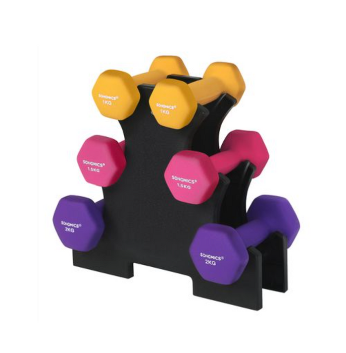 Nancy's Conquerall Halterset - 6 Halters - Hexagon - Dumbbellset - 2 x 1 kg - 2 x 1.5 kg - 2 x 2 kg