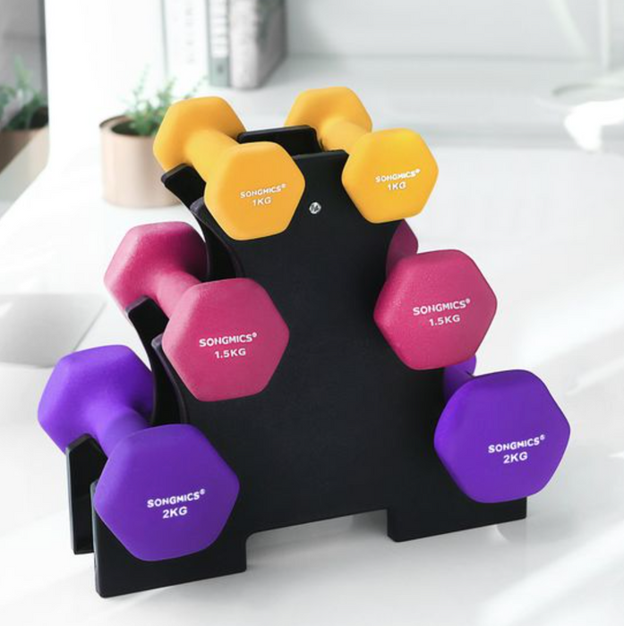 Nancy's Conquerall Halterset - 6 Halters - Hexagon - Dumbbellset - 2 x 1 kg - 2 x 1.5 kg - 2 x 2 kg