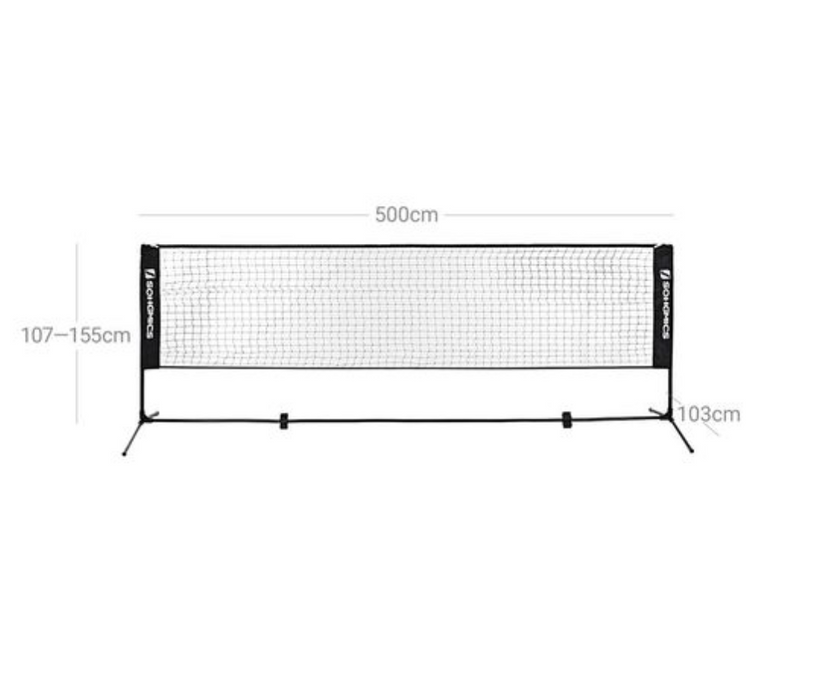 Nancy's Hylo Badmintonnet - Tennisnet - Volleybalnet - Verstelbaar - Draagtas - Zwart - 500 x 103 x 155 cm