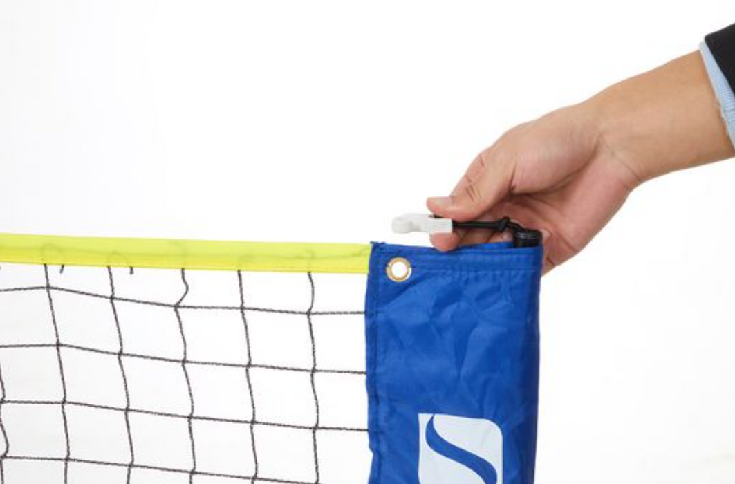 Nancy's Curtis Badmintonnet - Volleybalnet - Tennisnet - Blauw - Geel - Metaal - Kunststof - Draagtas - Verstelbaar - 500 x 103 x 155 cm