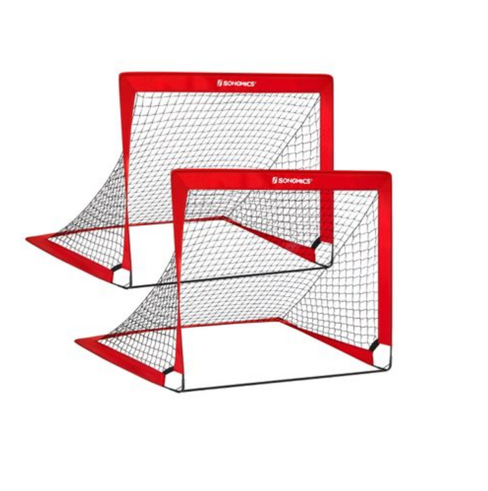 Nancy's Hyndman Voetbaldoeltjes - Voetbaldoelen - Kinderen - Goaltjes - Set Van 2 - Zwart/Rood - Pop-Up - 120 x 80 x 80 cm