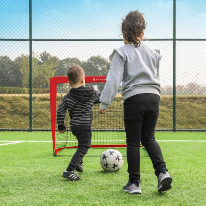 Nancy's Hyndman Voetbaldoeltjes - Voetbaldoelen - Kinderen - Goaltjes - Set Van 2 - Zwart/Rood - Pop-Up - 120 x 80 x 80 cm