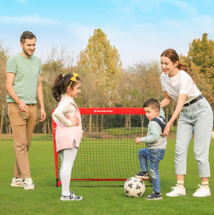 Nancy's Hyndman Voetbaldoeltjes - Voetbaldoelen - Kinderen - Goaltjes - Set Van 2 - Zwart/Rood - Pop-Up - 120 x 80 x 80 cm