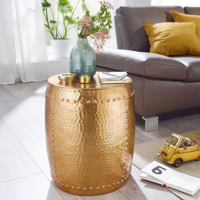 Medina bijzettafel - Gouden aluminium decoratietafel - Lounge tafel