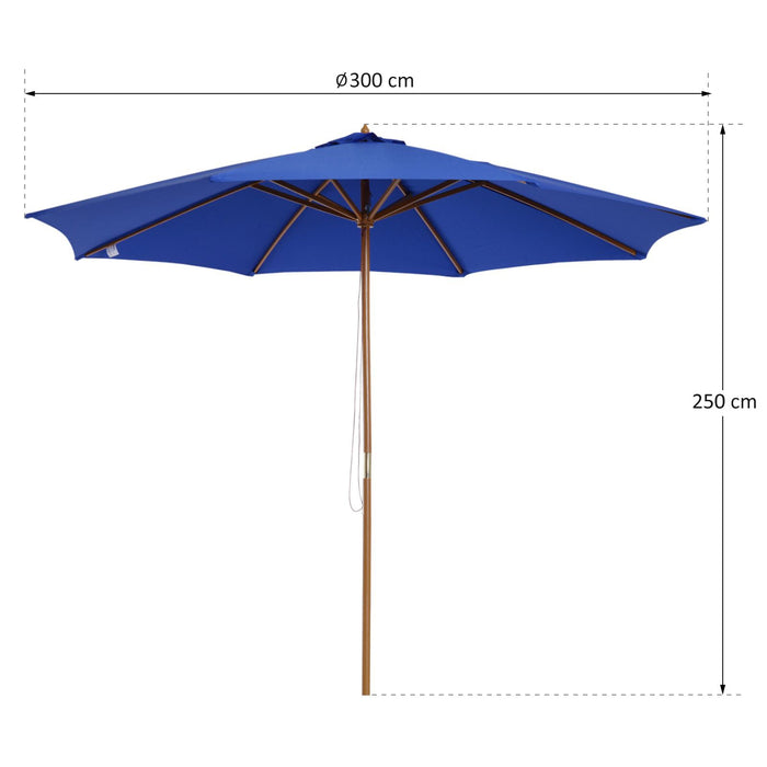 Medina Murrieta Parasol - Balkonparasol - Zonwering - Schaduw - Blauw - Waterafstotend - Verstelbaar - 300 x 245 cm