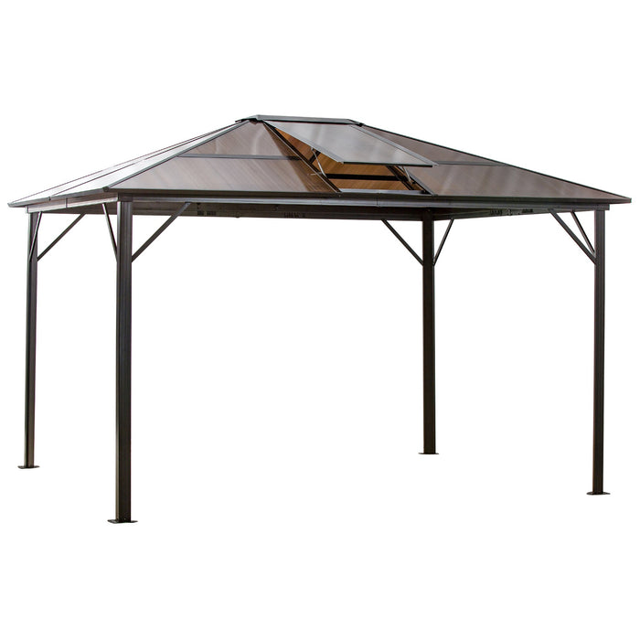 Medina Maquoketa Tuinpaviljoen - Partytent - Zijpanelen - Polyester - Bruin - 3,45 x 2,8 x 2,6 m