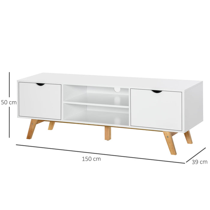 Medina McKinney TV-Meubel - Ladekast - TV-Kast - Lades - Opbergruimte - Kabelmanagement - Planken - Wit - MDF - 50L x 39B x 50H cm