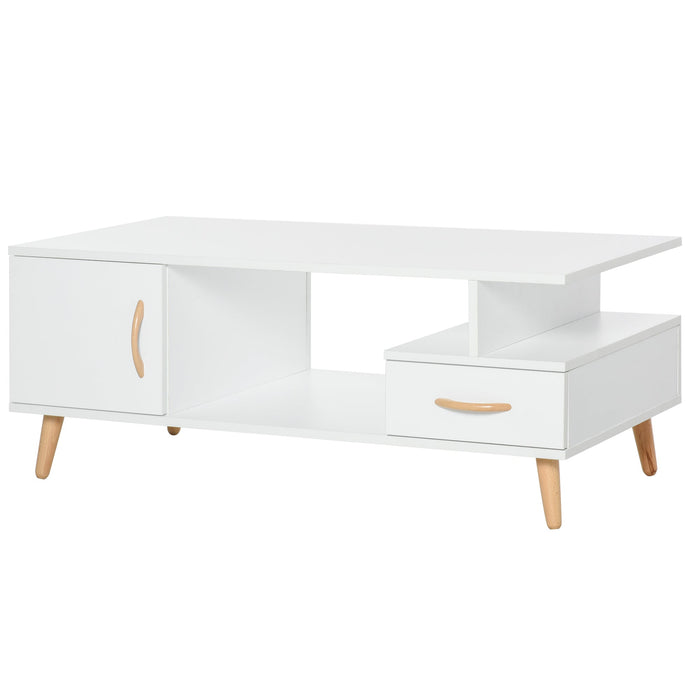 Medina Johns Creek Bijzettafel - Salontafel - Modern - Spaanplaat - Wit - 100 x 50 x 40 cm