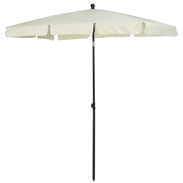 Medina Mandeville Parasol - Zonwering - Tuinparaplu - Balkonparasol - Wit/Bruin - 3 Kleuren - Opvouwbaar -  200 x 125 x 235 cm