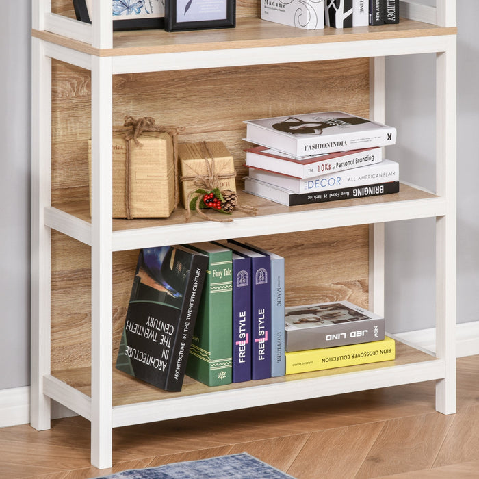 Medina Lakewood Boekenkast - 4-Laags Displayplank - Spaanplaat - Wit - 80 x 30 x 151,5 cm