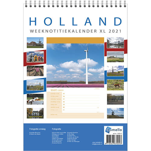 Comello Notitiekalender Holland 21 X 29,7 Cm Papier Blauw/Groen