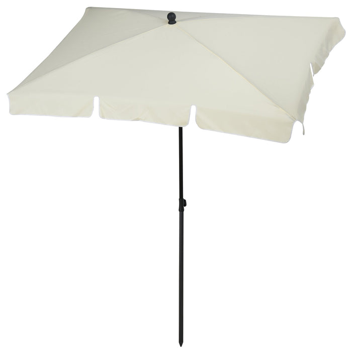 Medina Mandeville Parasol - Zonwering - Tuinparaplu - Balkonparasol - Wit/Bruin - 3 Kleuren - Opvouwbaar -  200 x 125 x 235 cm