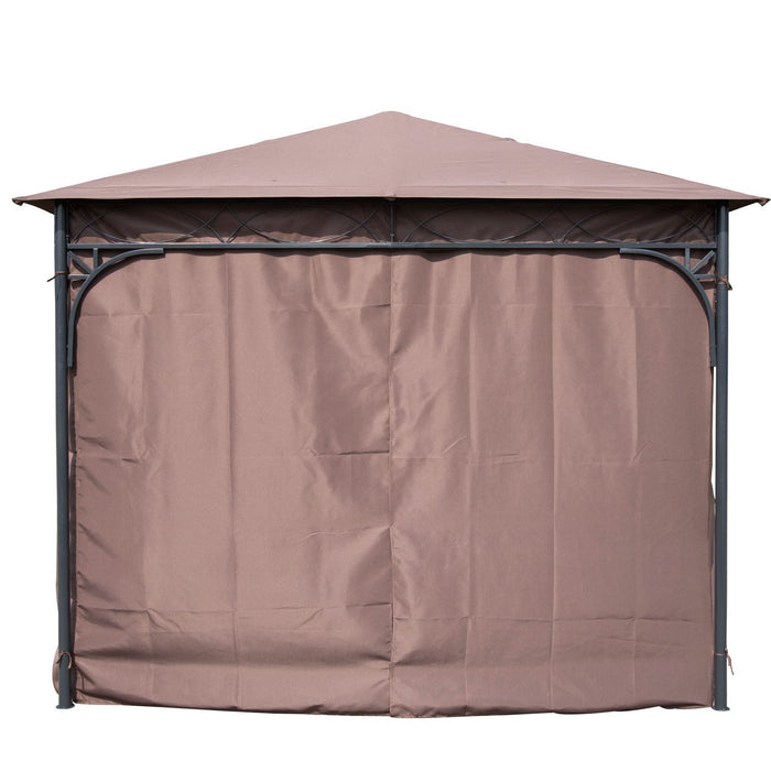 Medina Livonia Paviljoen - Partytent - Luxe - Zijwanden - Waterafstotend - 3x3 m - Staal - Polyester - Bruin