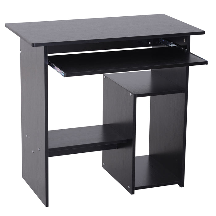 Medina Home Buffalo Bureau - Computertafel - Uitschuifbaar Tafelblad - Kantoortafel - PC-Tafel - Zwart/Wit - Bewerkt Hout