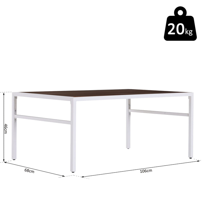 Medina Wellsburg Salontafel - Bijzettafel - Koffietafel - 106 x 68 x 46 cm - Wit - Walnoot