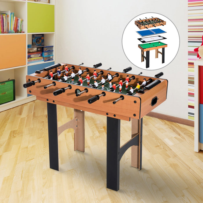 Medina Eagan Speeltafel - Tafelvoetbal - Tafeltennis - Hockey - Biljart - 4-in-1 - MDF - Accessoires - Compact - 87 x 43 x 73 cm