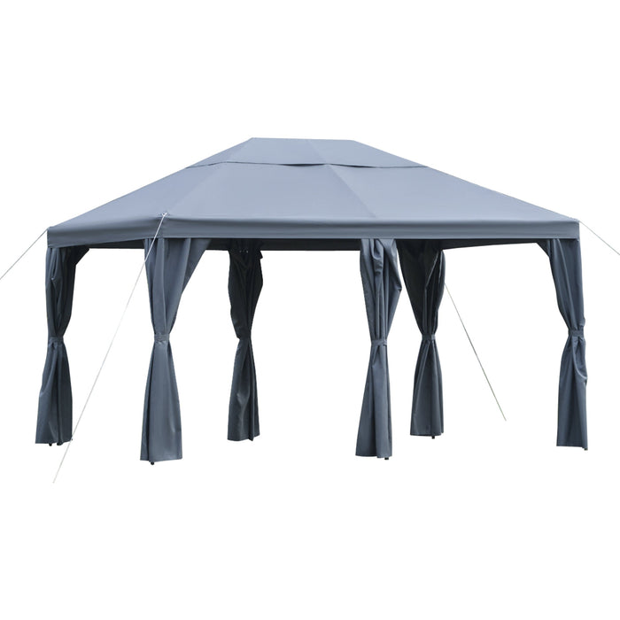 Medina Marshalltown Tuinpaviljoen - Partytent - 6x Zijwanden - Polyester - Grijs - 4 x 3 x 2,6 m