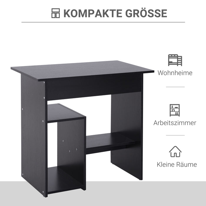 Medina Home Buffalo Bureau - Computertafel - Uitschuifbaar Tafelblad - Kantoortafel - PC-Tafel - Zwart/Wit - Bewerkt Hout